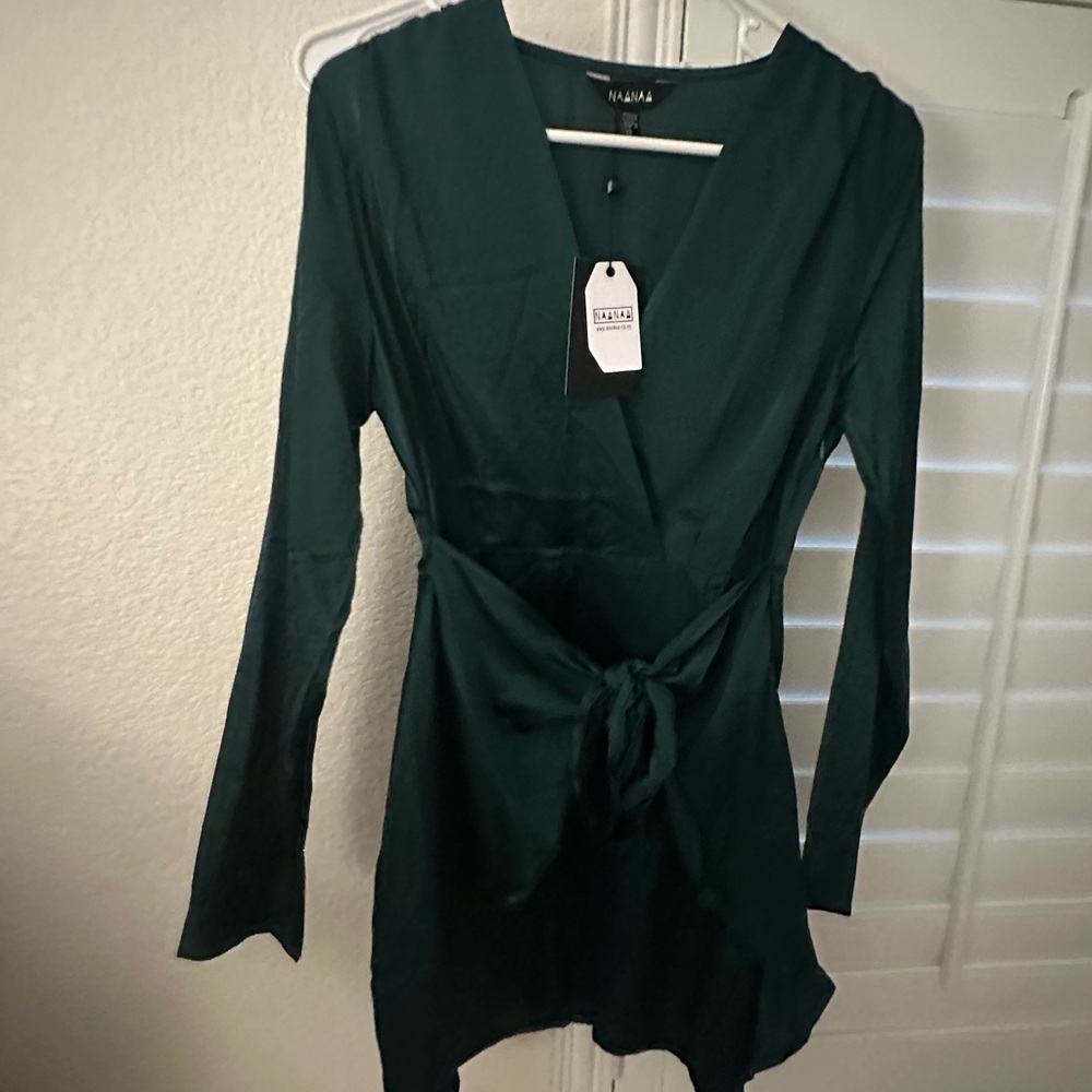 Green Wrap mini dress